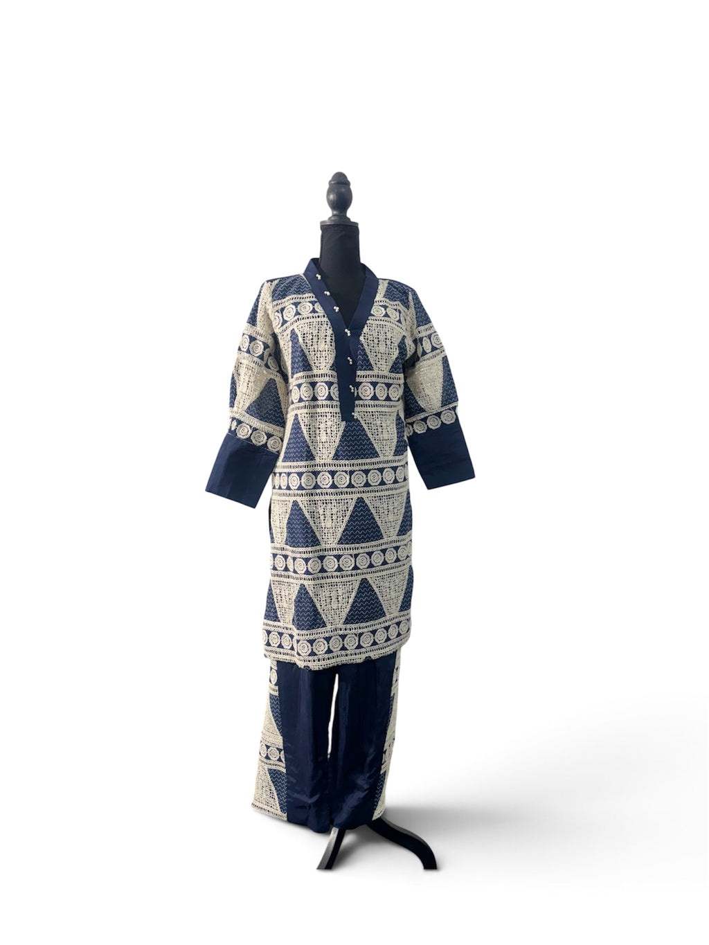 Mahveen – Navy & Ivory Statement Co-Ord Set