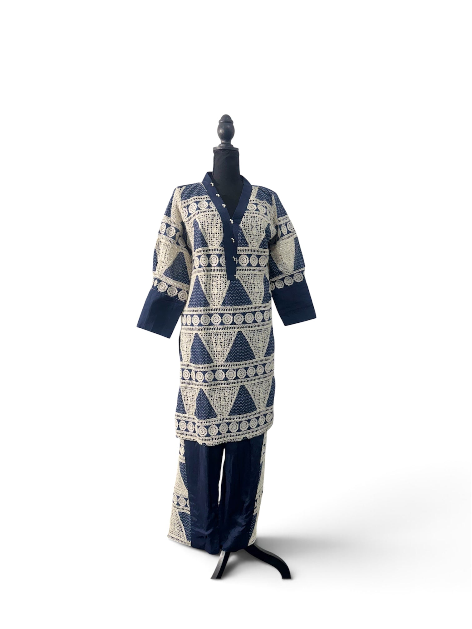 Mahveen – Navy & Ivory Statement Co-Ord Set