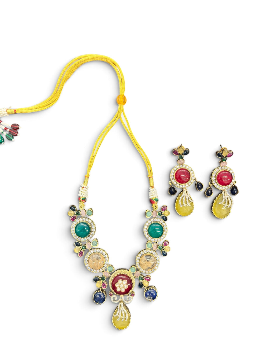 Rangrez – Multicolour Stone Statement Necklace Set