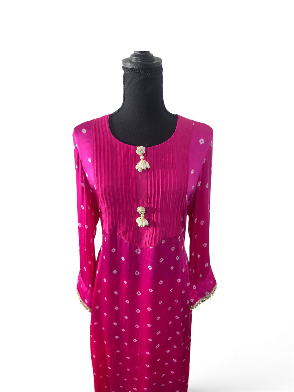 Roshni – Fuchsia Bandhani-Inspired Three-Piece Set