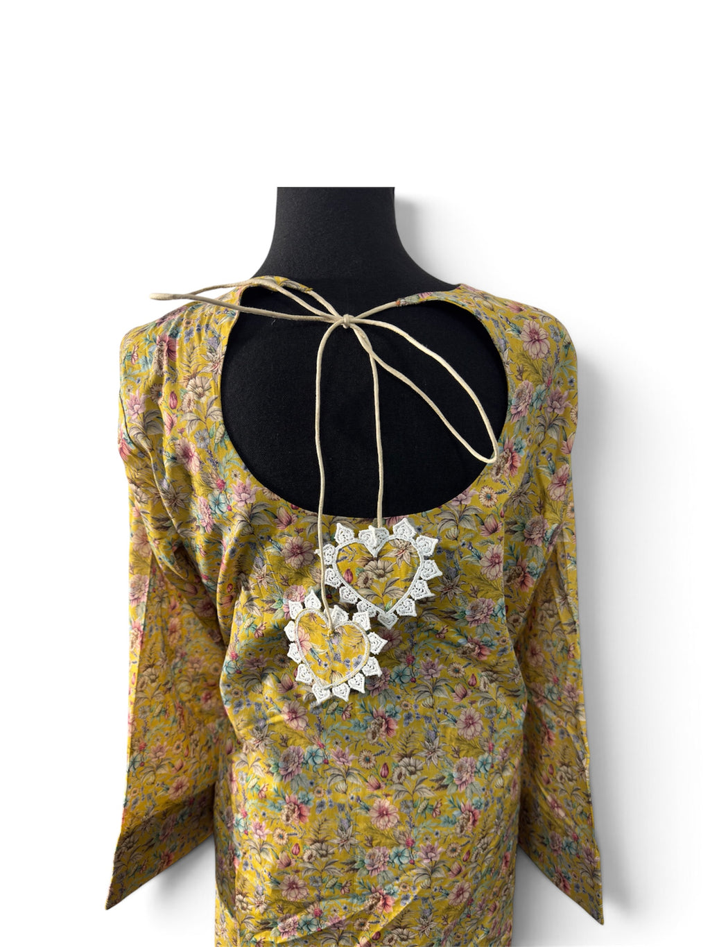 Elara – Mustard Floral Cut-Out Co-Ord Set