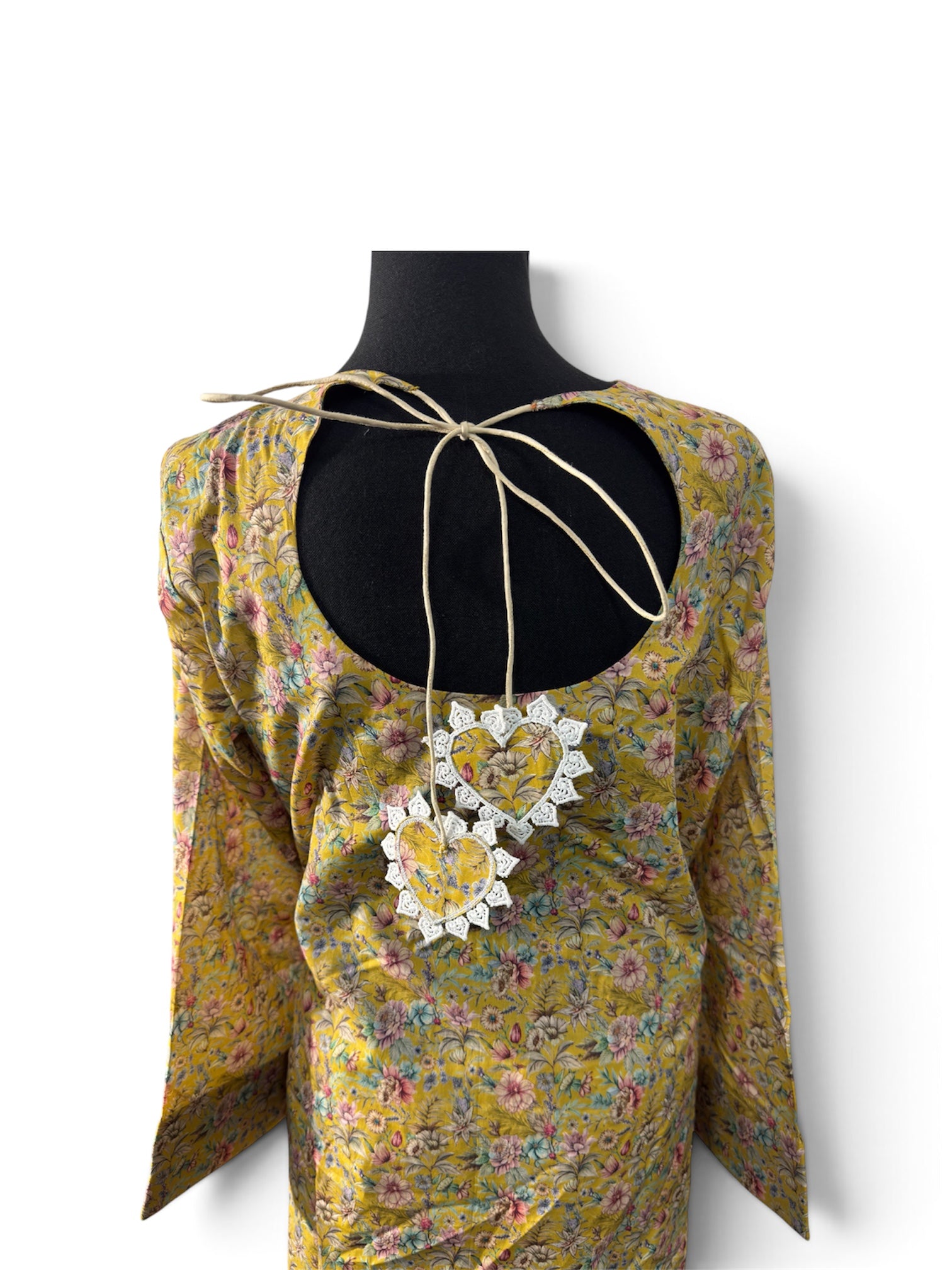 Elara – Mustard Floral Cut-Out Co-Ord Set