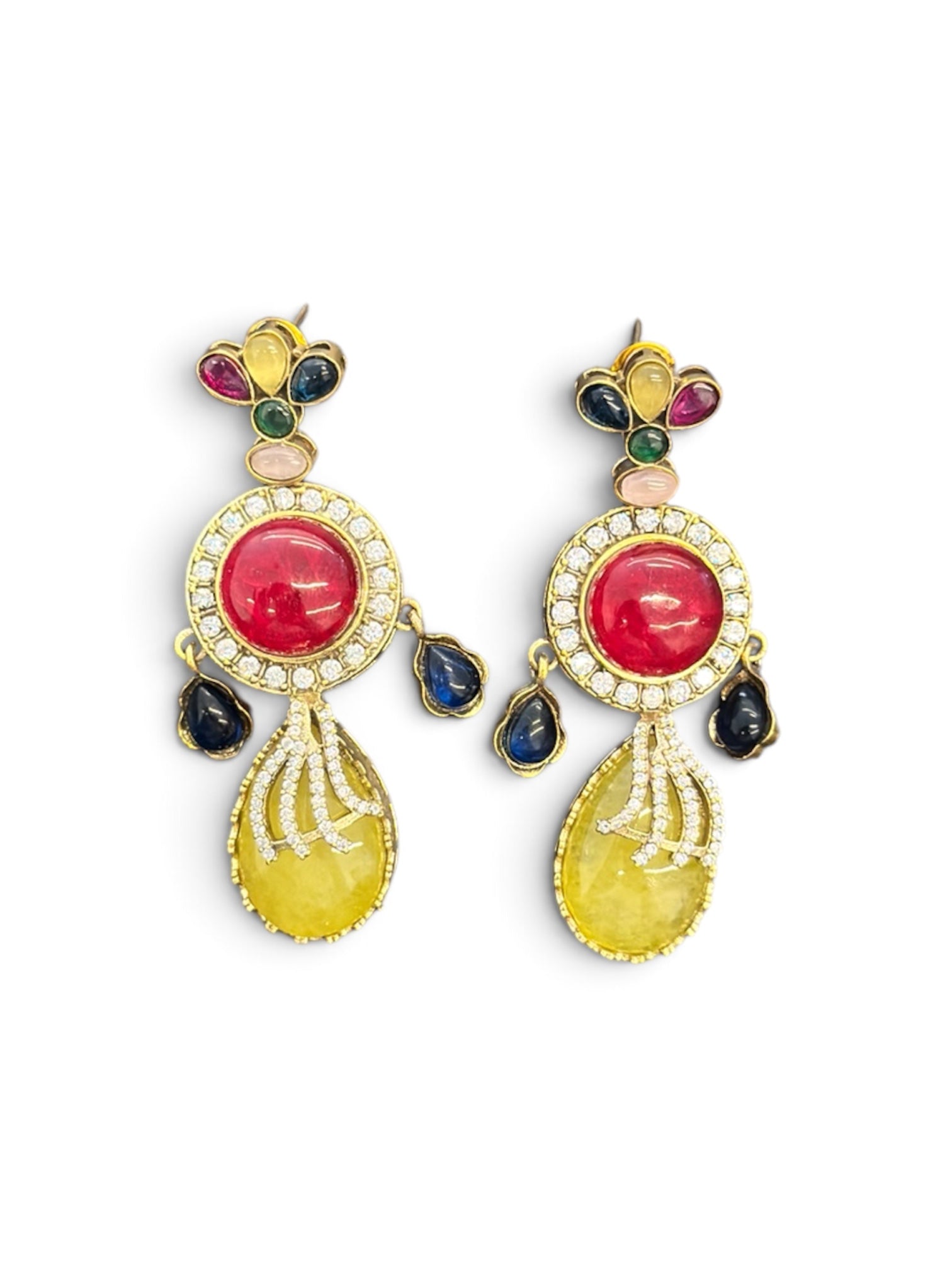 Rangrez – Multicolour Stone Statement Necklace Set