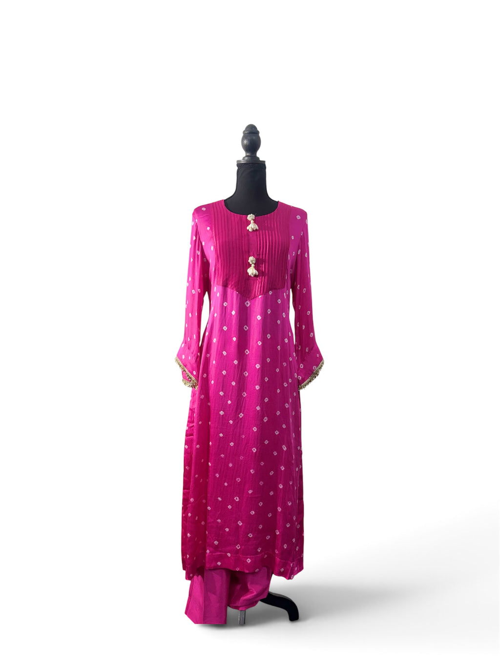 Roshni – Fuchsia Bandhani-Inspired Three-Piece Set