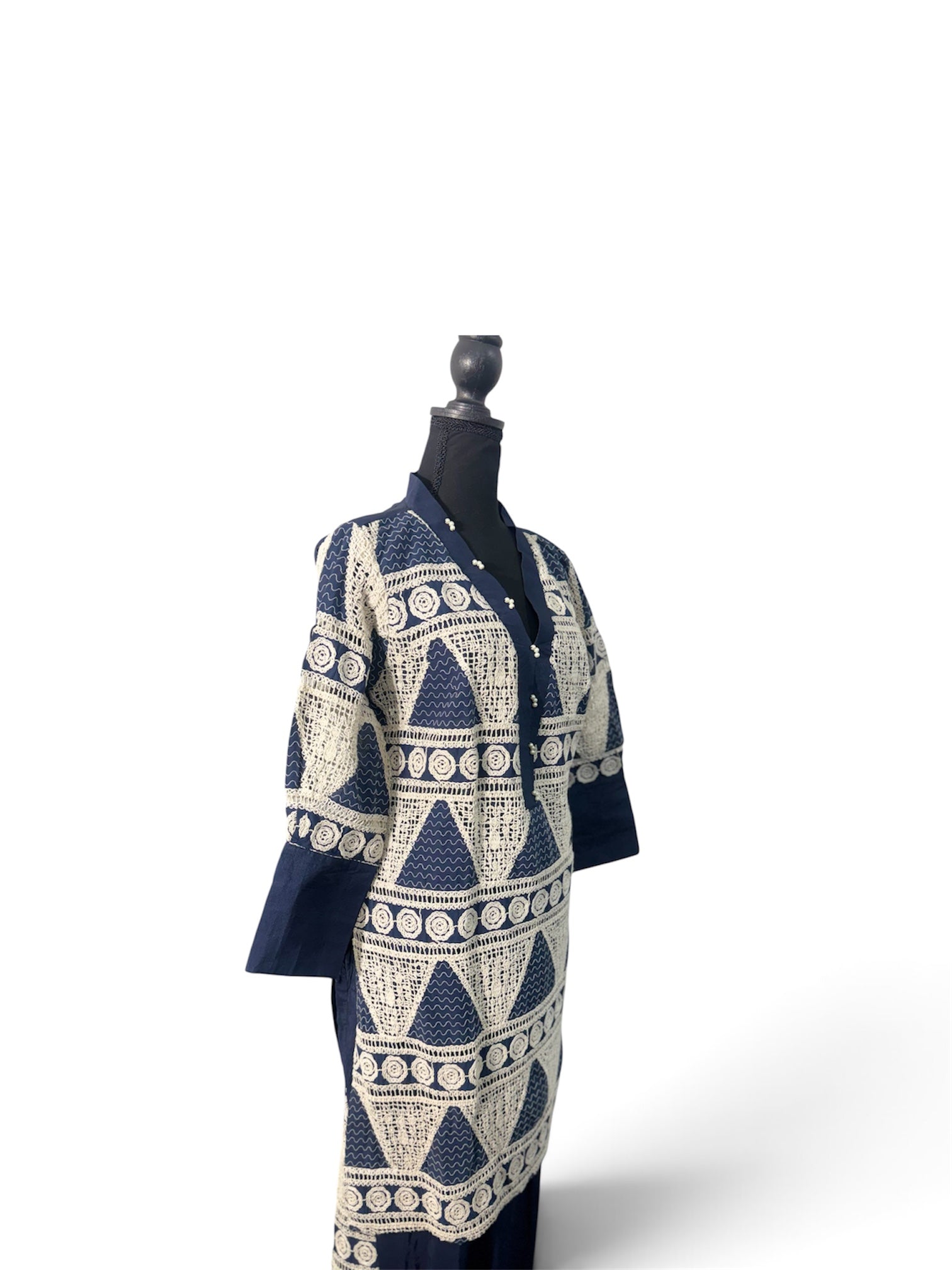 Mahveen – Navy & Ivory Statement Co-Ord Set