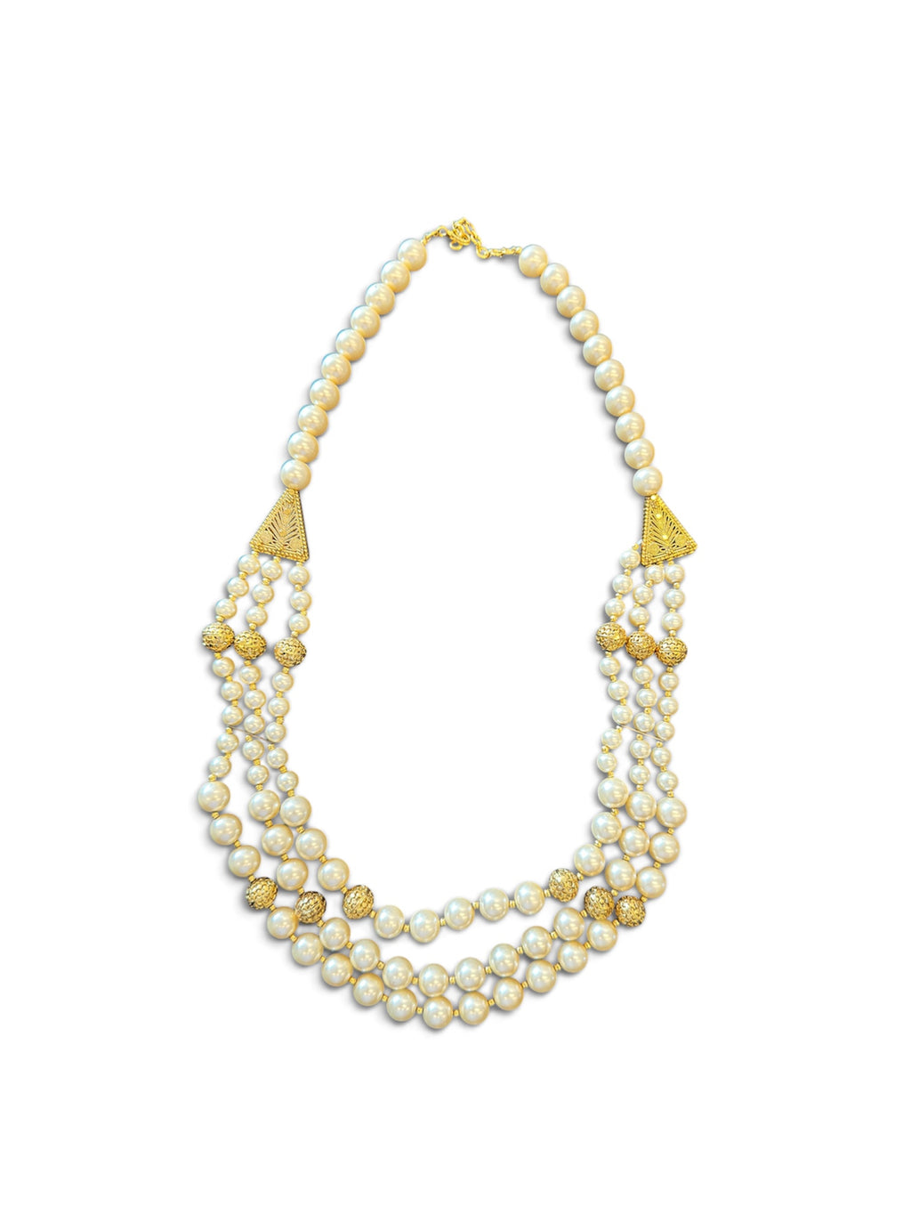 Aabroo – Layered Pearl Mala & Jhumka Set