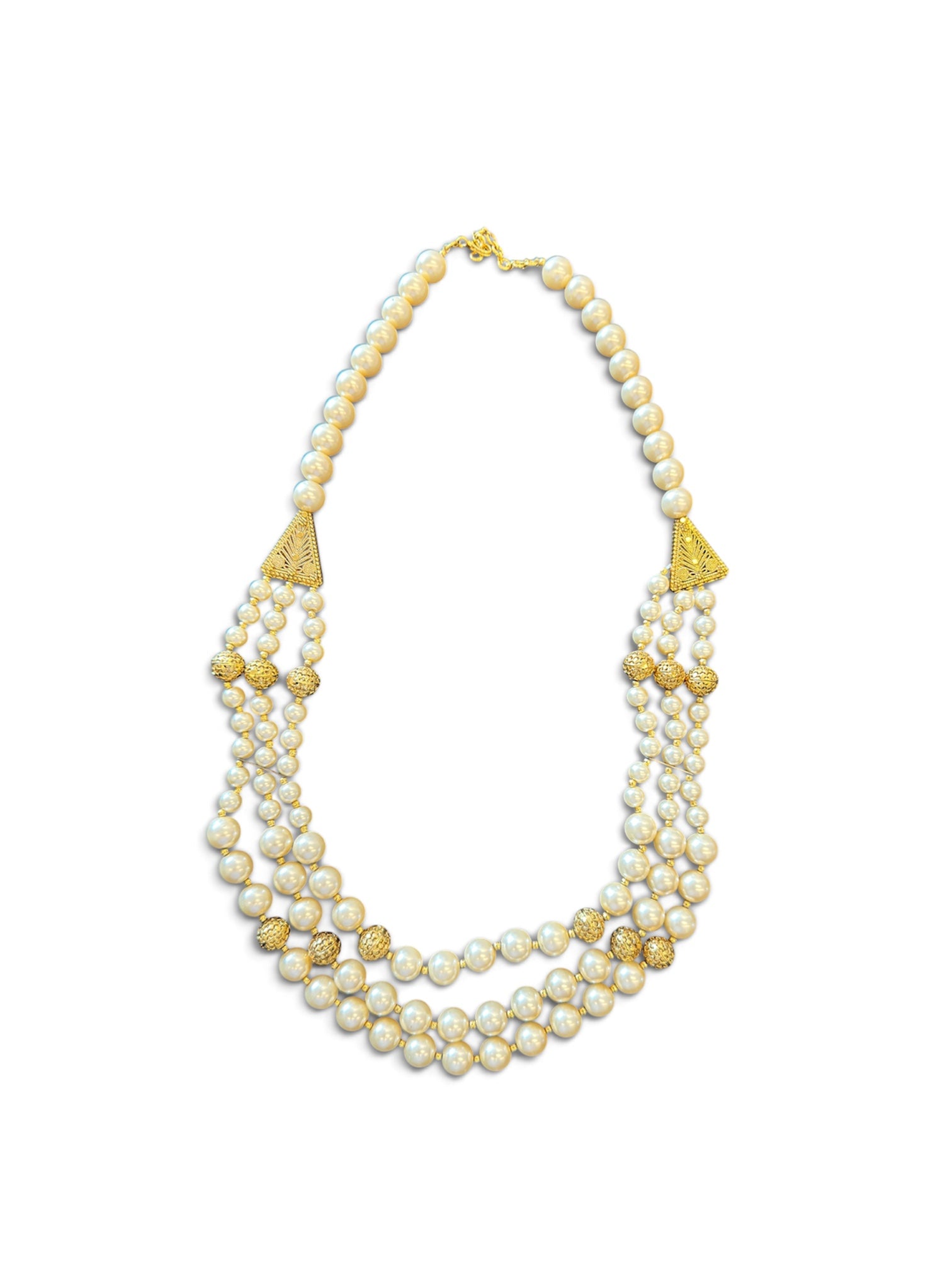 Aabroo – Layered Pearl Mala & Jhumka Set