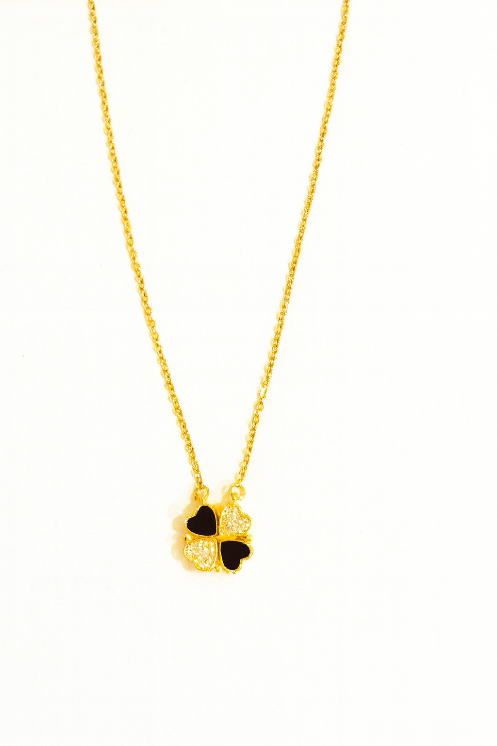 Gold & Black Enamel Necklace